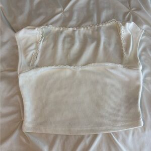 Hollister White Fitted Crop Top Camisole